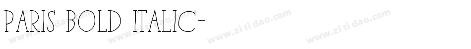 Paris Bold Italic字体转换